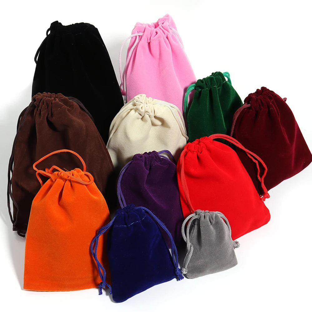 Velvet Drawstring Jewelry Pouches Gift Bags 5-10pcs Jewelry Packaging Pouch PLUSH