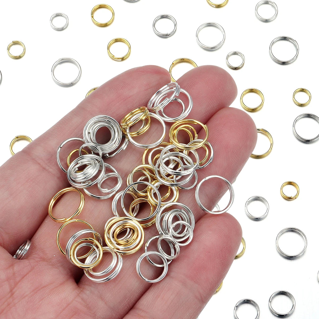 Metal Jump Rings Double Loop Split Ring Connectors – 6 Sizes Jewelry Findings PLUSH