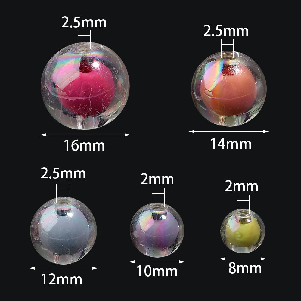 AB Color Round Acrylic Spacer Beads 8–16mm | DIY Jewelry Acrylic Spacer Beads PLUSH