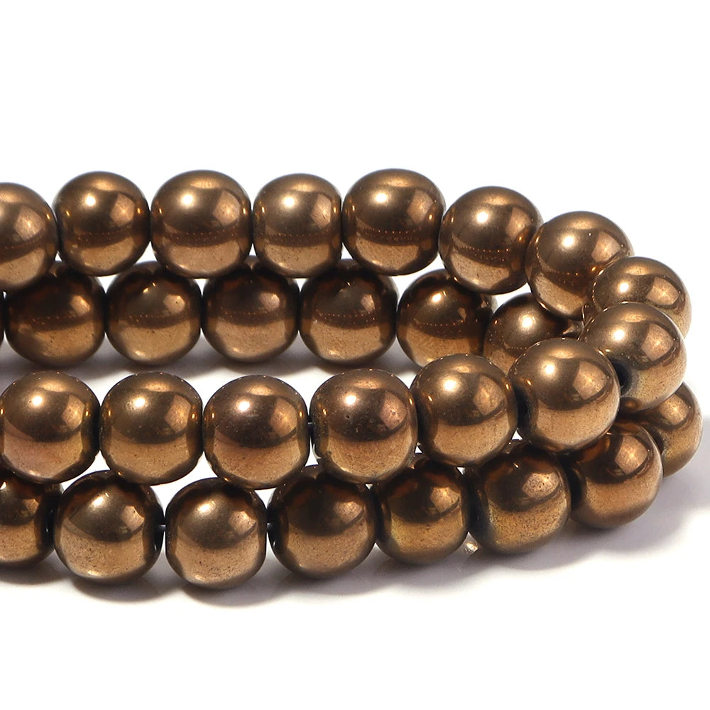 Electroplated Red Copper Hematite Spacer Beads 4–10mm DIY Jewelry Hematite Spacer Beads PLUSH