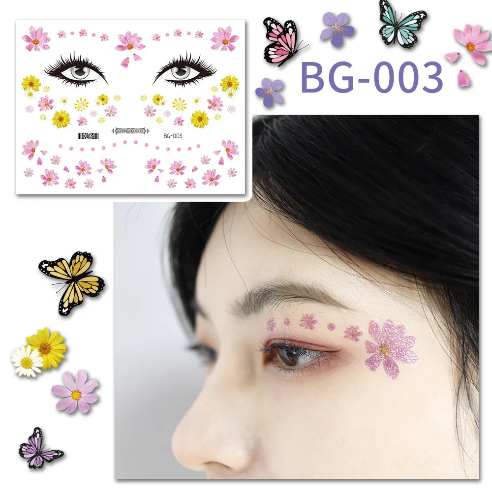 Purple Fairy Butterfly Glitter Temporary Tattoo Stickers Temporary Tattoo Sticker PLUSH BG-003