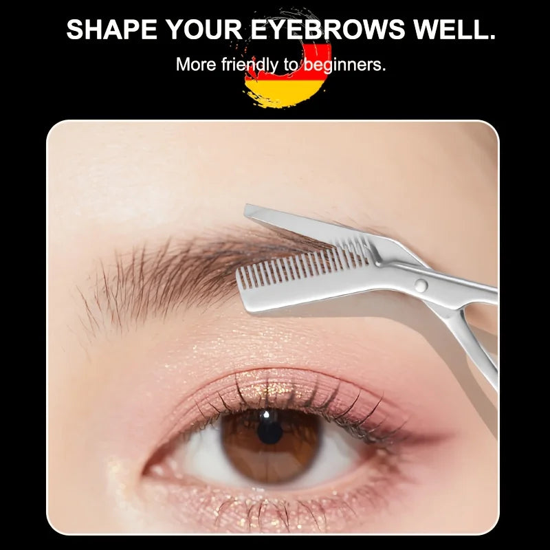 Stainless Steel Eyebrow Scissors with Comb | Grooming Tool Eyebrow Grooming Scissors PLUSH