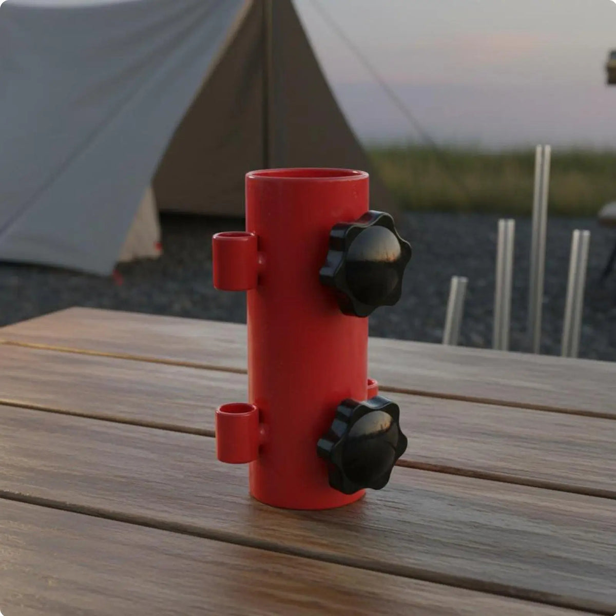 Steel Ground Anchor Tent Pole Holder – Anti-Slip Tarp Base Tent Pole Anchor PLUSH