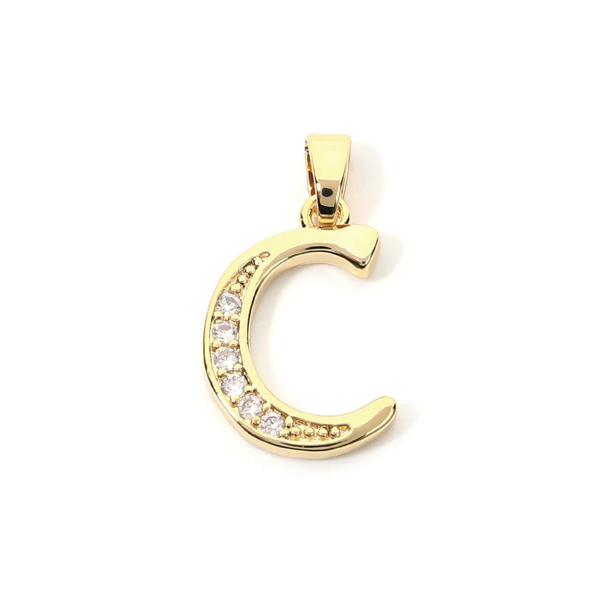 Metal A-Z Zircon Initial Letter Charm Pendant – DIY Jewelry Initial Letter Charm PLUSH C 11X16mm