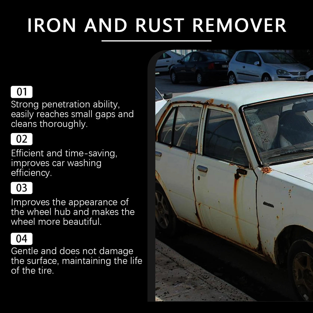 Automotive Iron & Rust Remover Spray 120ml – Fast-Acting Rust Remover Spray PLUSH