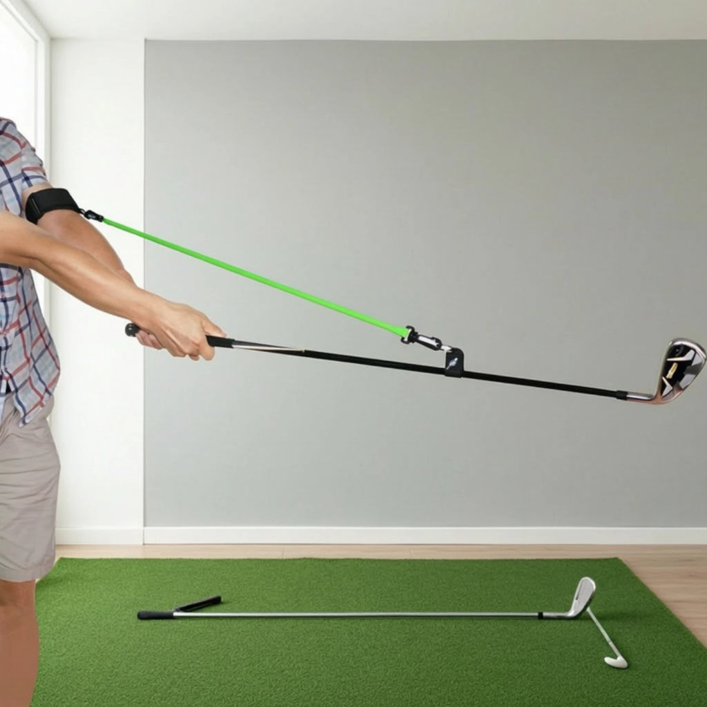Golf Swing Training Aid with Resistance Band | Build Muscle Memory Golf Swing Trainer PLUSH