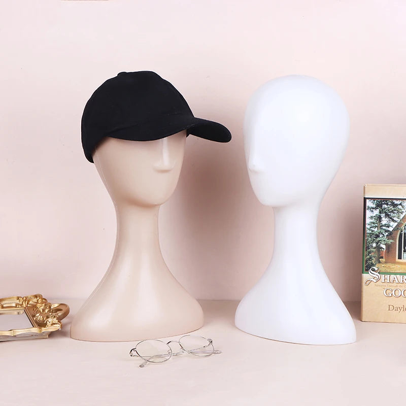 Female Plastic Mannequin Head Model – Wig Hat Hair Display Stand Mannequin Head Stand PLUSH