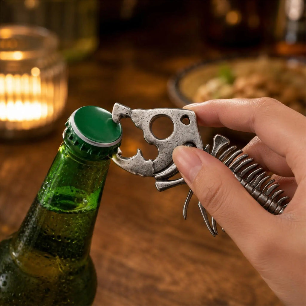 Fishbone Novelty Bottle Opener | Zinc Alloy Bar Tool Novelty Bottle Opener PLUSH