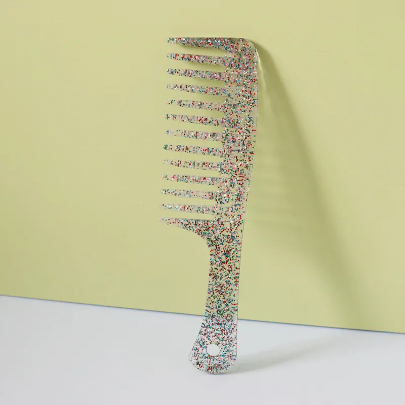 Jelly Sparkling Wide Tooth Comb – Curly & Wet Hair Styling Wide Tooth Comb PLUSH shiny