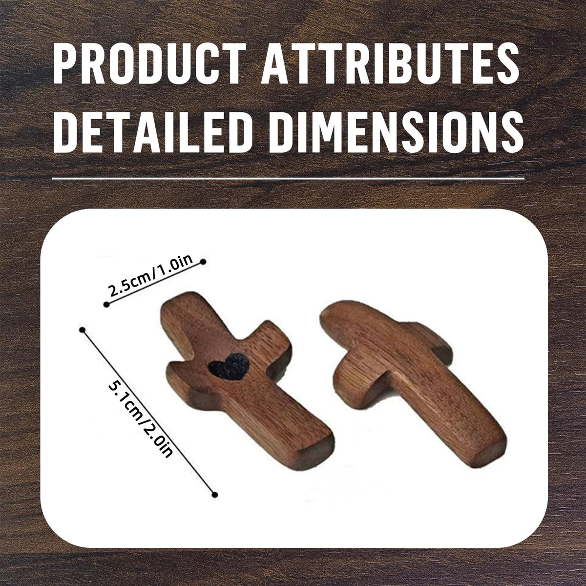 Mini Black Walnut Pocket Cross Set – Handcrafted Spiritual Gift Wooden Pocket Cross PLUSH
