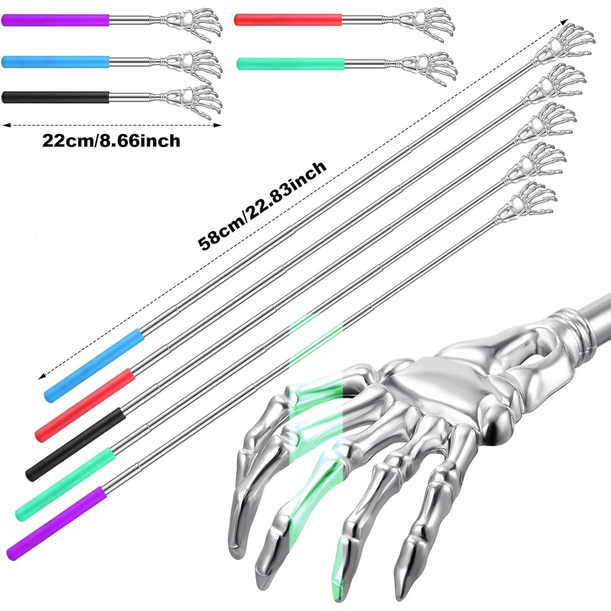 Telescoping Back Scratcher Long Reach Stainless Steel Claws Back Scratcher PLUSH