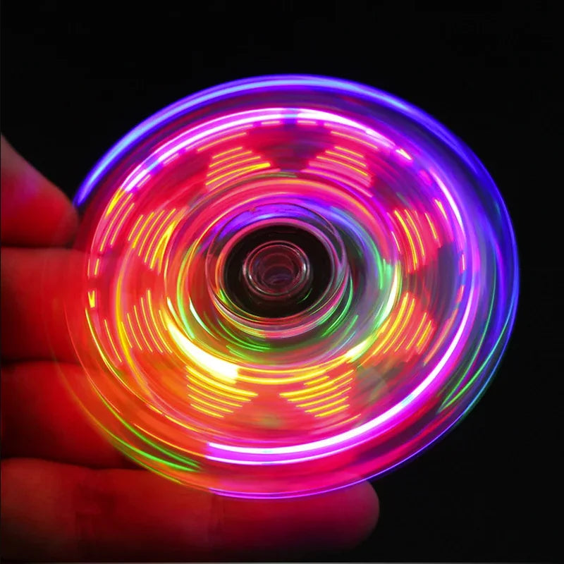 Glow in the Dark LED Fidget Spinner – Tri-Spinner Toy LED Fidget Spinner PLUSH