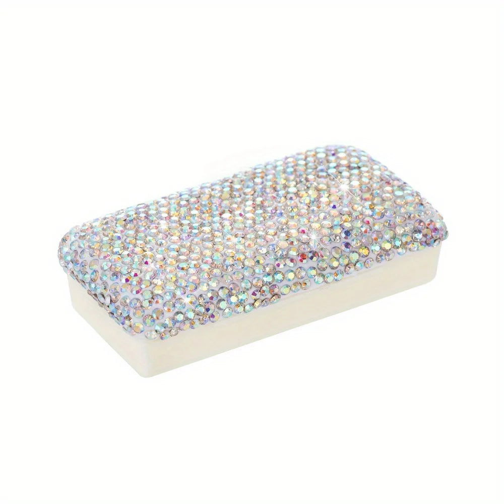 Bling Rhinestone Pill Organizer – 3-Compartment Travel Case Travel Pill Organizer PLUSH AB