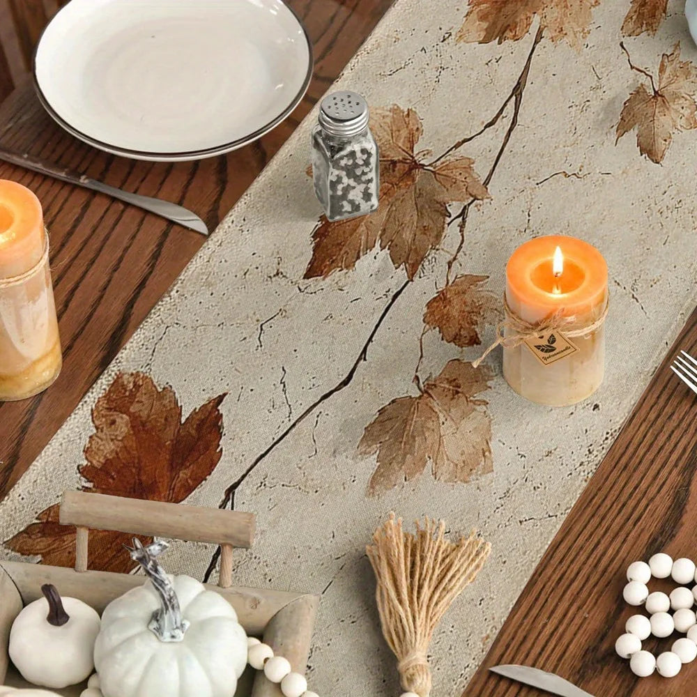 Autumn Maple Leaf Table Runner – Vintage Fall Décor | 3 Sizes Table Runner PLUSH