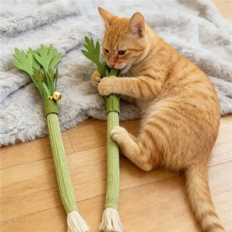 Catnip Cat Chew Toy – Molar Stick & Squeaky Interactive Play Cat Chew Toy PLUSH