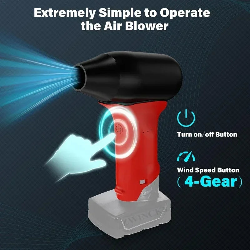 ZWINCKY 12V Turbo Jet Blower Fan for Milwaukee M12 Battery Cordless Blower Fan PLUSH