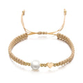Adjustable Star Pearl Bead Woven Bracelet – Women's Minimalist Woven Bead Bracelet PLUSH Heart