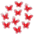 10pcs Organza Butterfly Appliques – DIY Jewelry & Craft Patches Fabric Applique Patches PLUSH red