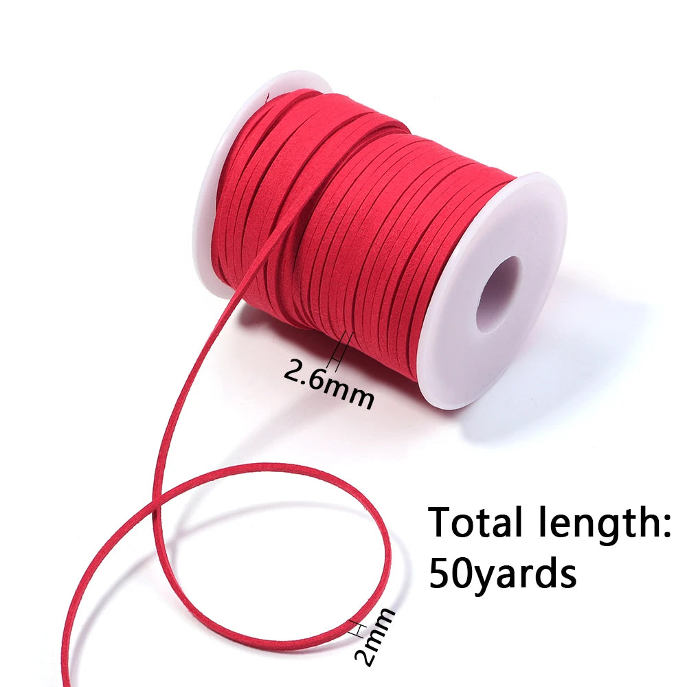 50 Yards 2mm Korean Suede Faux Leather Cord – DIY Jewelry Making Jewelry Craft Cord PLUSH