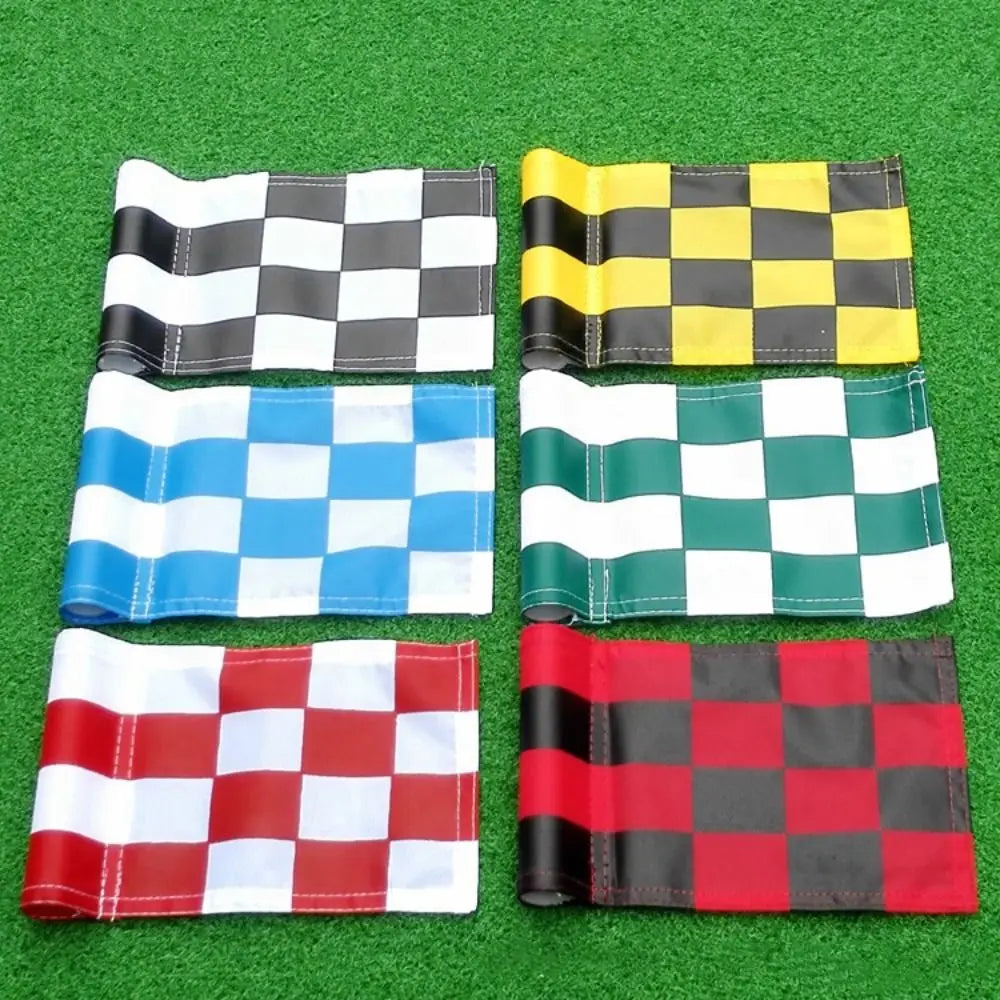 420D Nylon Golf Putting Green Flags with ABS Tube Pole Golf Training Flag PLUSH