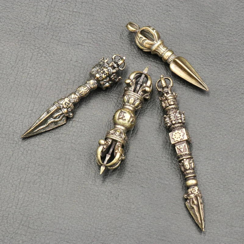 Tibetan Buddhist Vajra Brass Pendant – Nepal Handcraft Charm Jewelry Pendant Charm PLUSH
