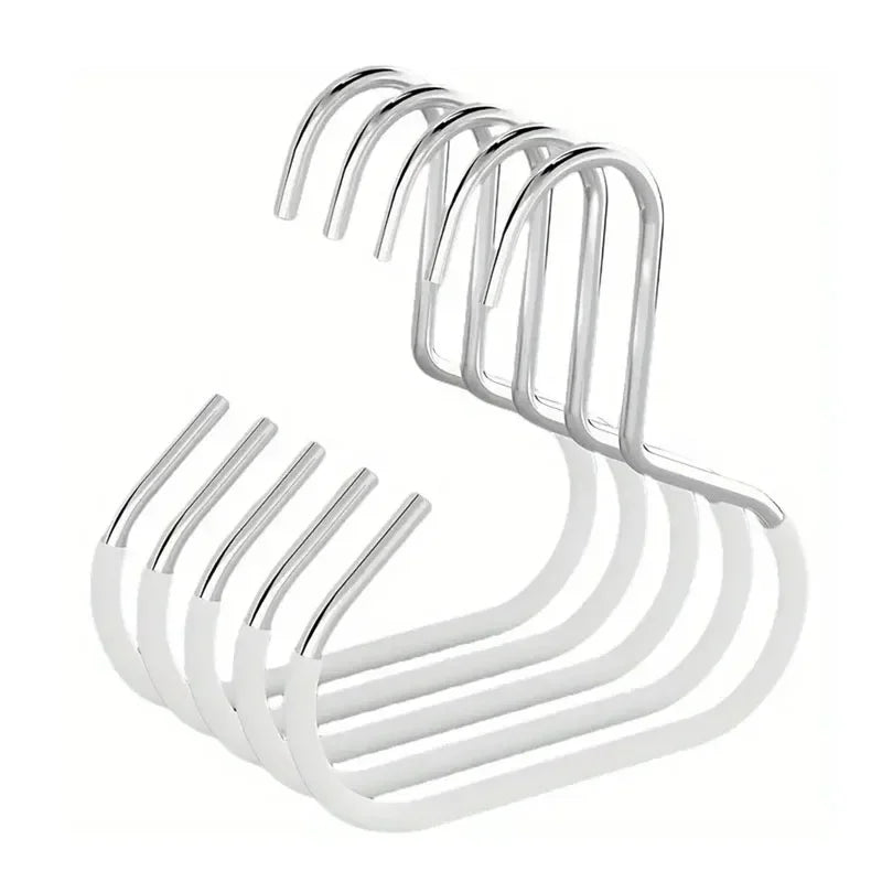 5-Pack Stainless Steel Hat Rack Wall Mount Hook Organizer Hat Rack Organizer PLUSH White-5pcs