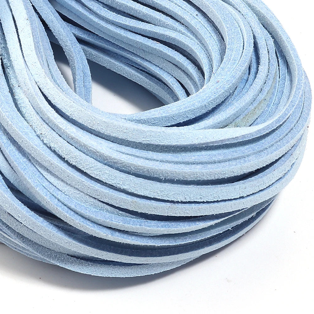 10pcs Multicolor Faux Suede Flat Cord 2.5mm – DIY Jewelry Making Jewelry Craft Cord PLUSH sky blue