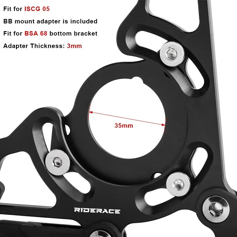 RIDERACE MTB Chain Guide ISCG 03/05 BB Mount 1x 32-38T – Black MTB Chain Guide PLUSH