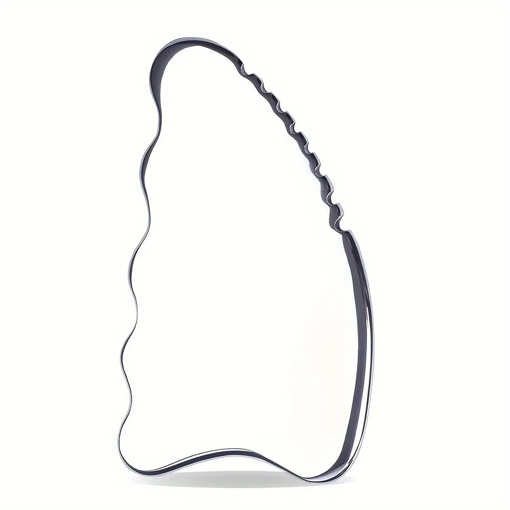 Stainless Steel Gua Sha Tool – Body & Jawline Sculpting Gua Sha Massage Tool PLUSH Silver