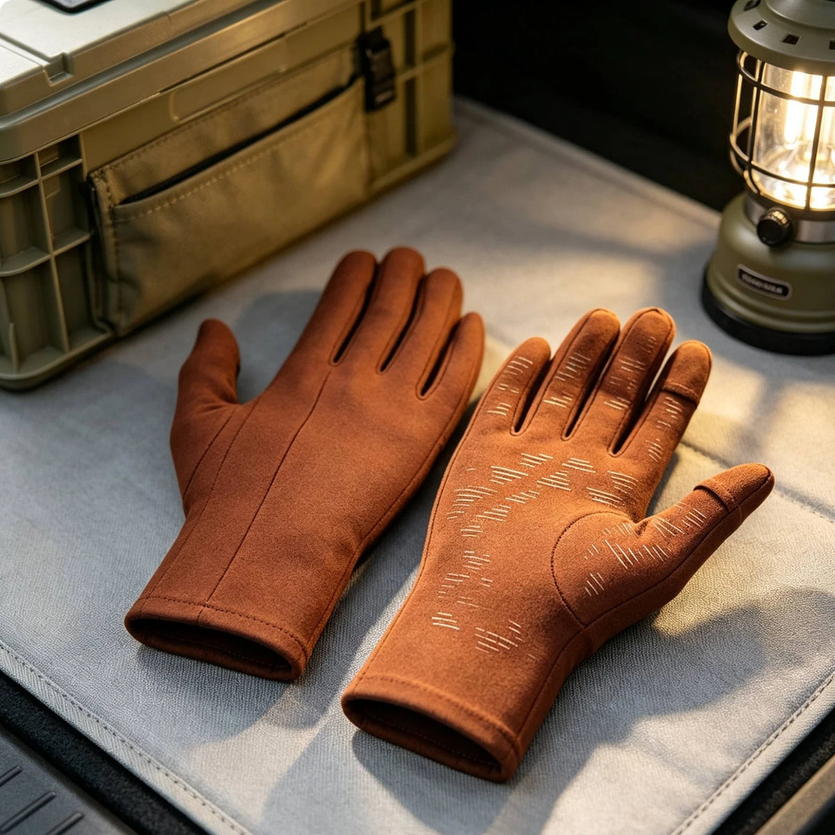 Flip-Top Thermal Gloves – Windproof Touchscreen Knit Mittens Convertible Finger Gloves PLUSH L