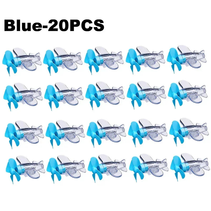 Wind-Powered LED Airplane Bike Handle Decoration & Warning Light Bike Handlebar Light PLUSH Blue-20PC