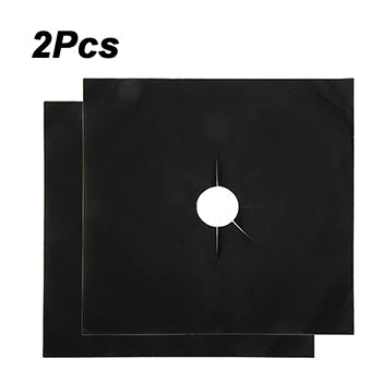 Gas Stove Protection Pads – Reusable, Washable & Heat-Resistant Stove Protector Pad PLUSH Black-2PCS