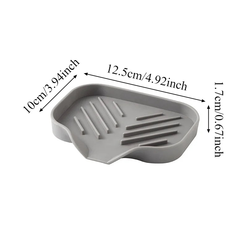 TPR Self-Draining Soap Dish & Sponge Tray – 1 or 2 Pack Soap Dish Tray PLUSH 12.5x10cm 2PCS