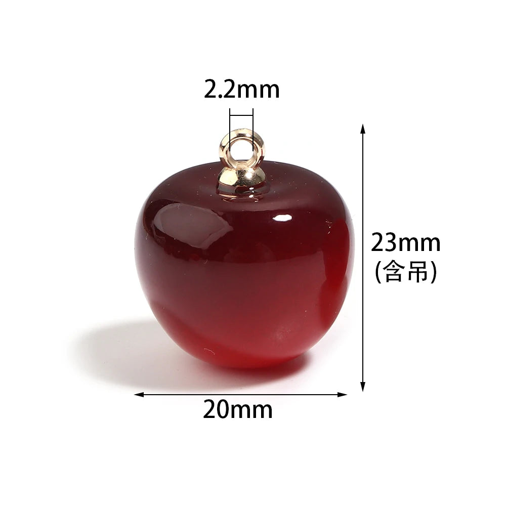 10pcs Cherry Fruit Acrylic Beads 20mm – DIY Jewelry Making Acrylic Craft Beads PLUSH