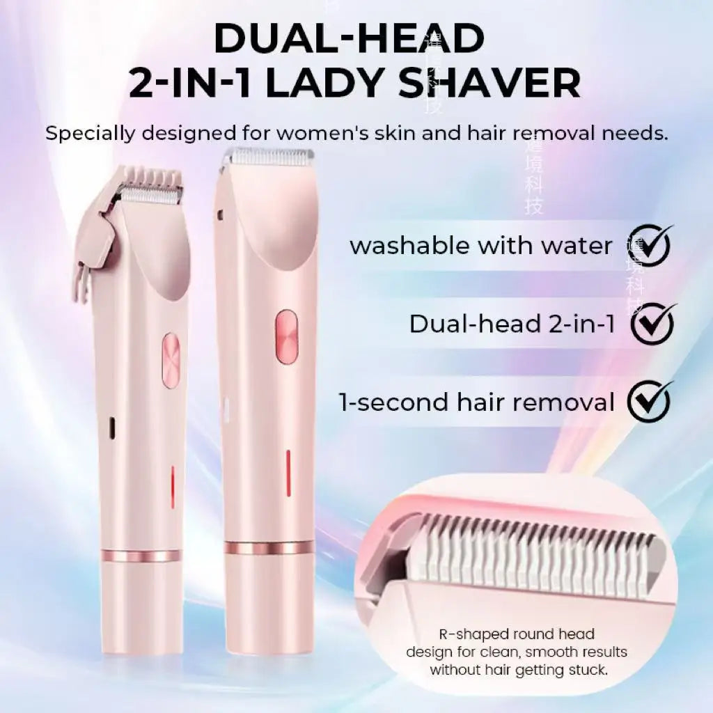 Women's 2-in-1 Double Head Electric Shaver & Body Trimmer Electric Body Shaver PLUSH