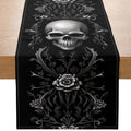 Halloween Skull Floral Table Runner – 100% Polyester Halloween Table Runner PLUSH A 33X90Cm