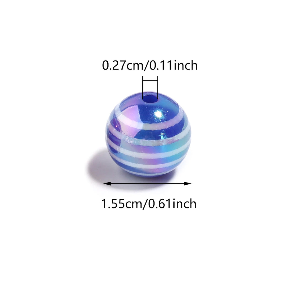 15.5mm UV Printed Acrylic Round Spacer Beads – DIY Jewelry 10pcs Acrylic Spacer Beads PLUSH