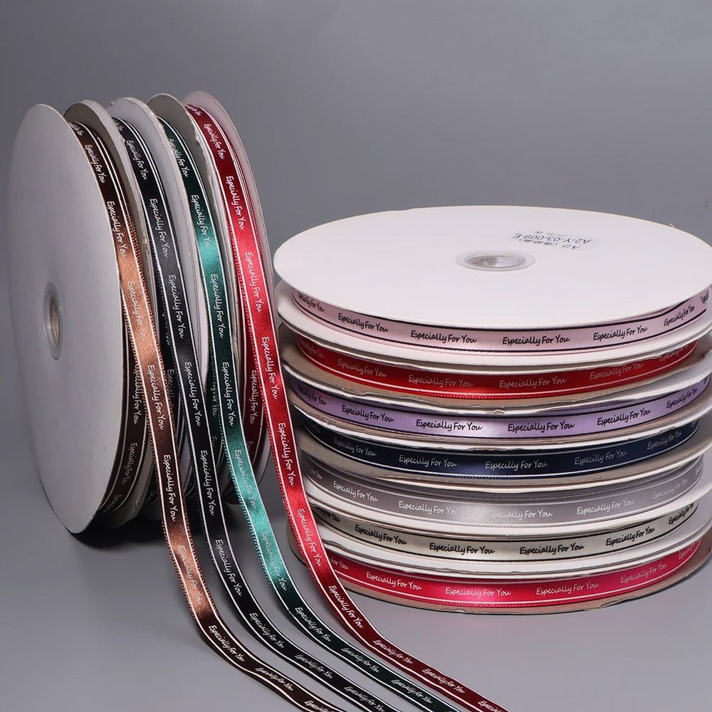 100 Yards "Especially For You" Printed Polyester Ribbon 1cm Printed Craft Ribbon PLUSH