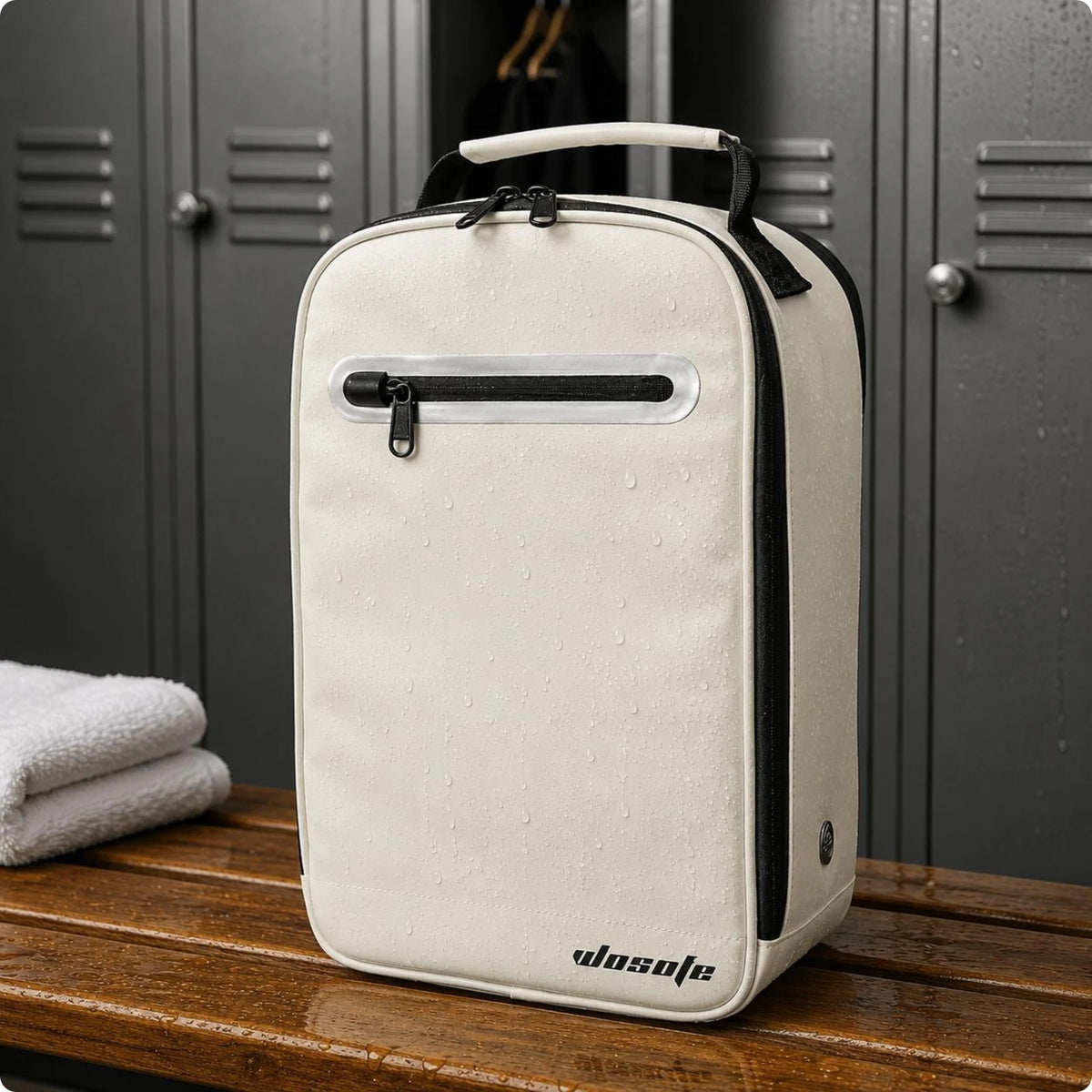 Leather Golf Shoe Bag | Upright Travel Shoe Organizer Case Golf Shoe Bag PLUSH White