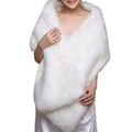 Luxury Faux Fur Bridal Shawl | White Wedding Wrap 175cm Bridal Fur Shawl PLUSH White