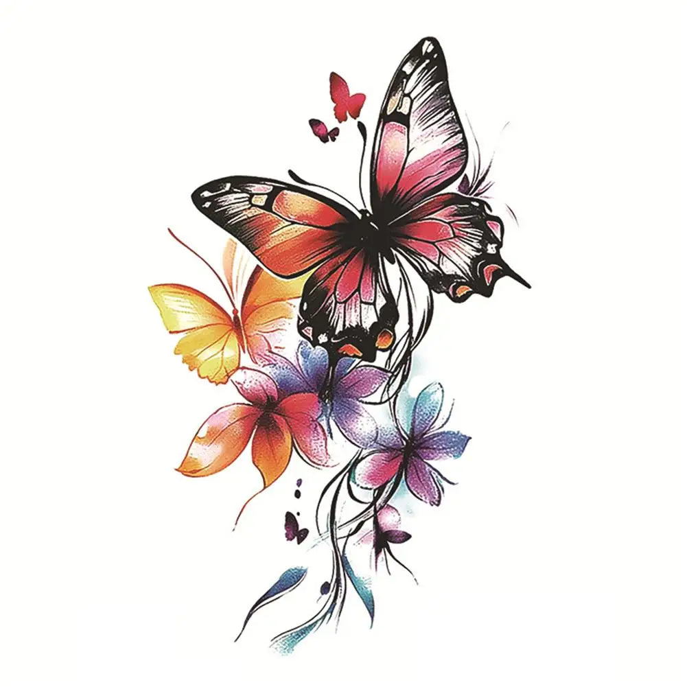 Colorful Butterfly Temporary Tattoo Stickers – Men & Women Temporary Tattoo Sticker PLUSH D CN
