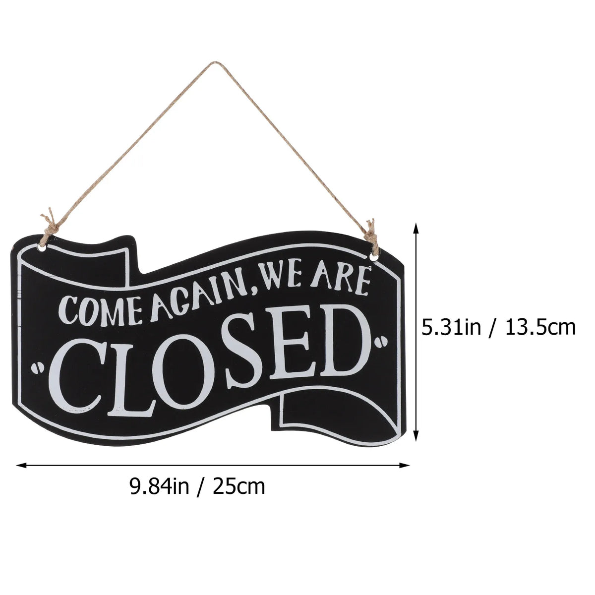Rustic Wooden Double-Sided Open Closed Door Hanging Sign Door Hanging Sign PLUSH Black