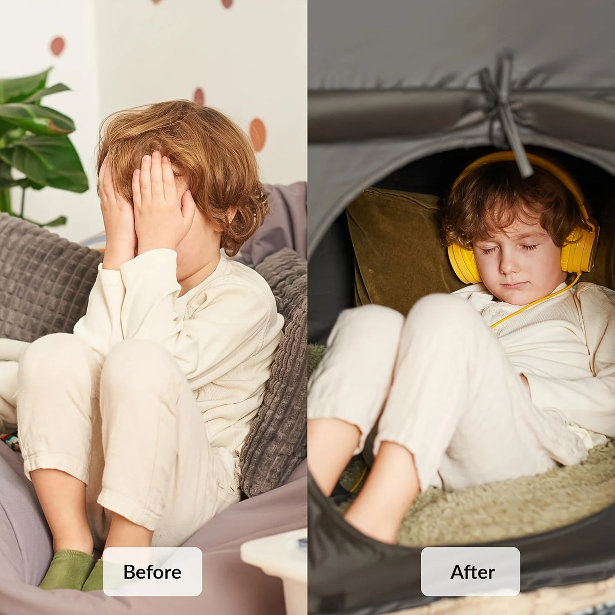 Pop-Up Blackout Sensory Tent for Kids – Calming Hideout Kids Sensory Tent PLUSH