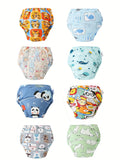 8pcs Washable Baby Potty Training Pants – 100% Cotton Set Baby Training Pants PLUSH Mixed Color 90