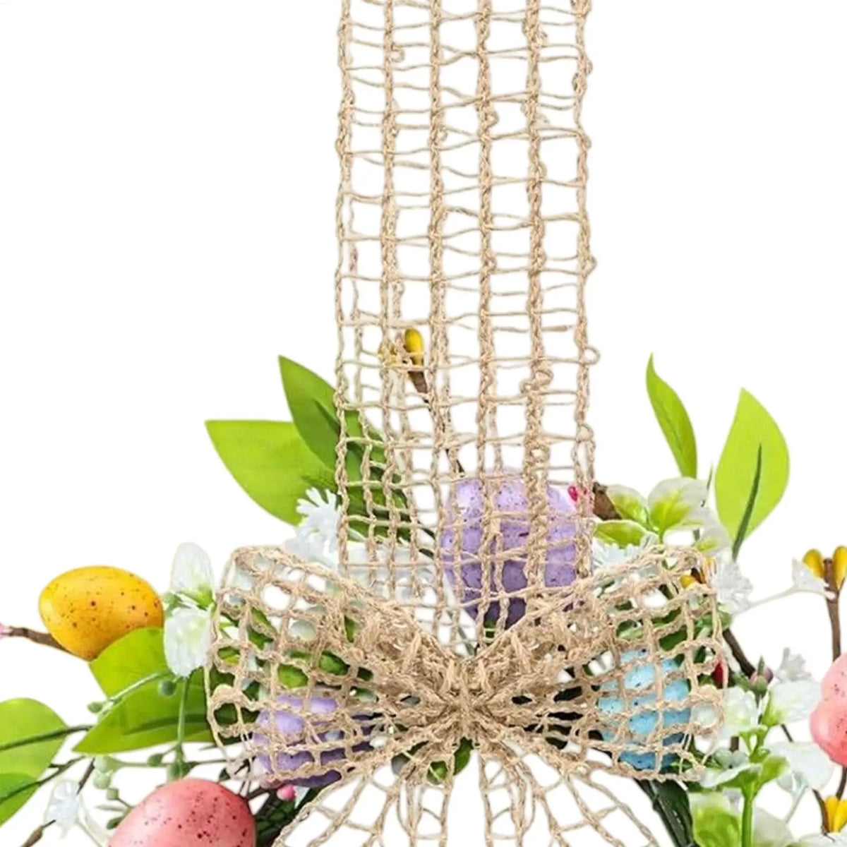 Easter Wreath Colorful Eggs – Spring Garland Door Decor Easter Door Wreath PLUSH