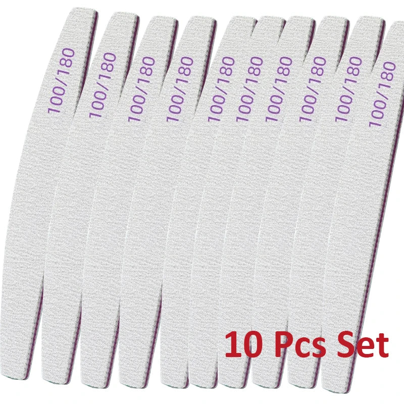 Professional Double-Sided Nail Files 5/10pcs – Multi-Shape Set Nail File Set PLUSH 10 PCS