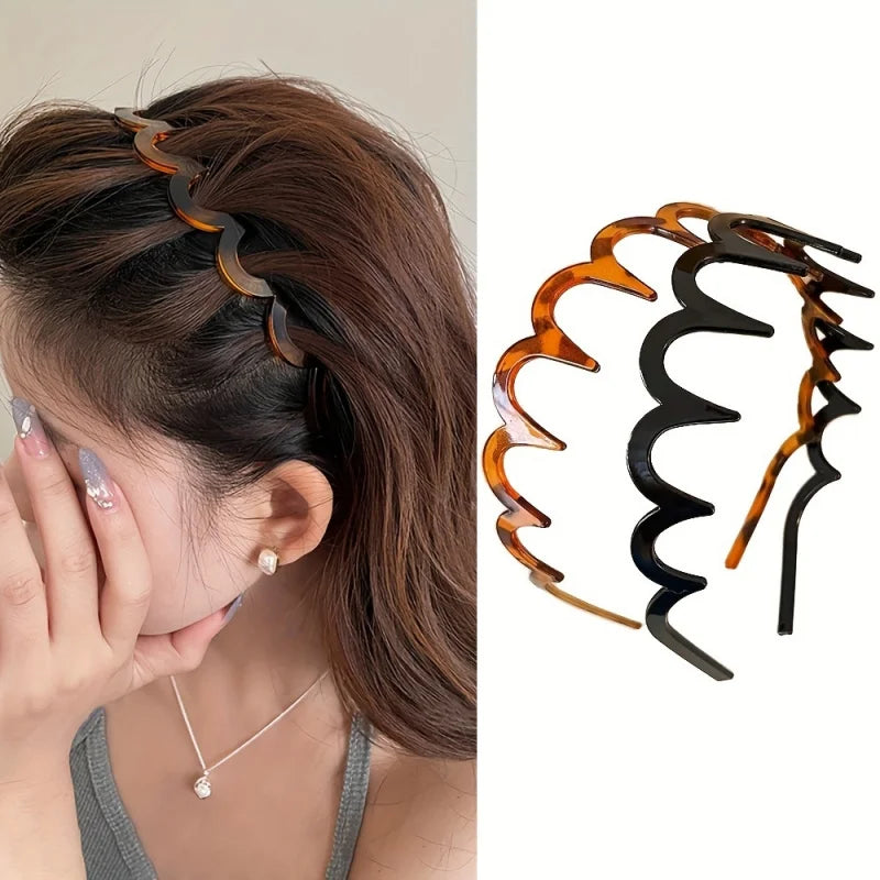 Women's Retro Wave Hairband – Toothed Comb High Top Style Hair Accessory PLUSH