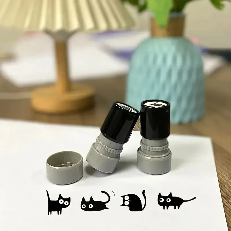 Cute Black Cat Stamp – 4 Styles DIY Scrapbooking & Diary Deco Craft Stamp PLUSH