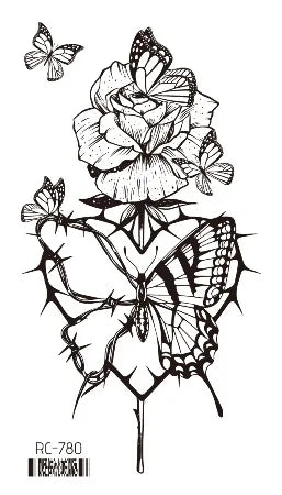 Pink Butterfly Temporary Tattoo Sticker – Waterproof Body Art