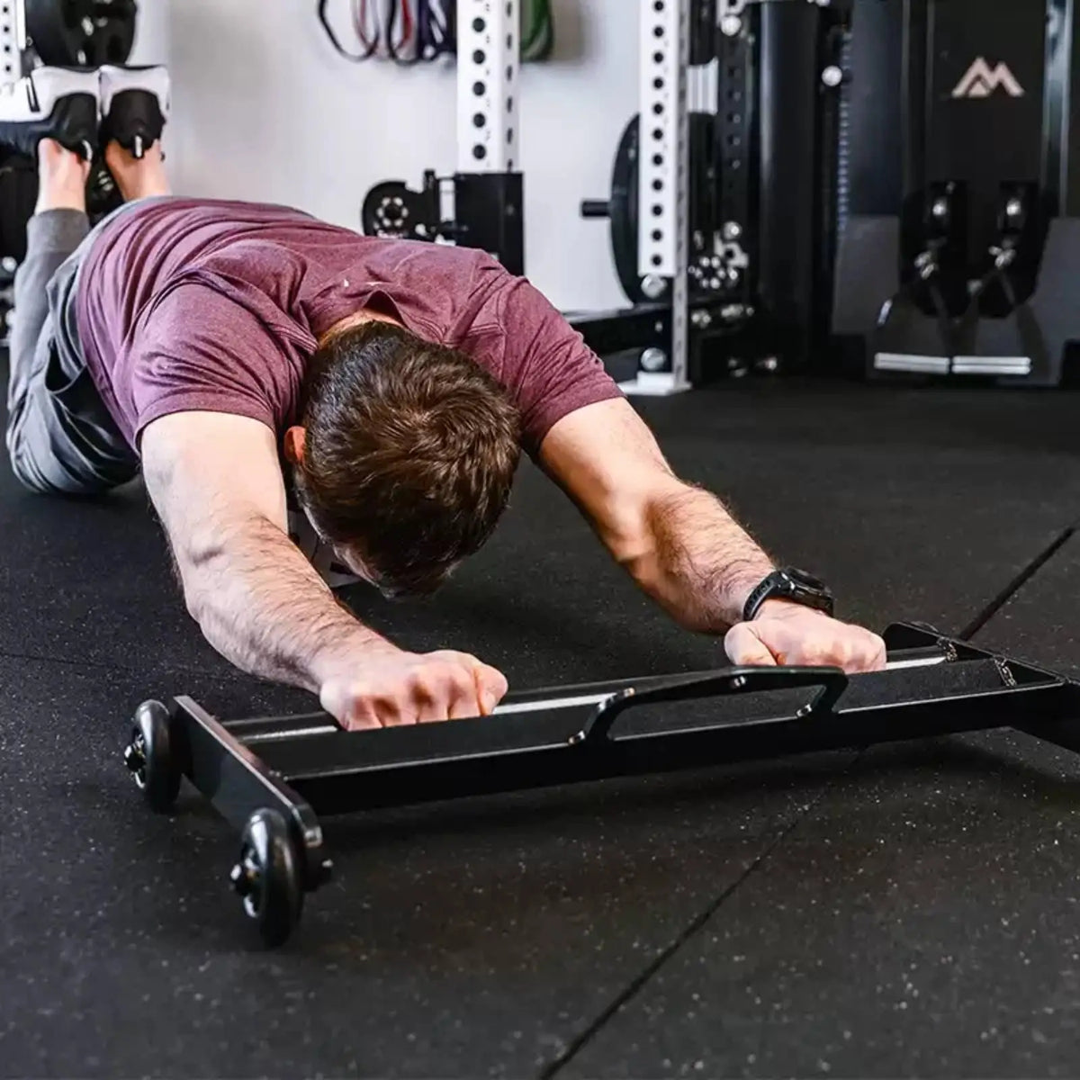 4-Wheel Core Roller Ab Machine – Steel Frame Home Gym Ab Roller Machine PLUSH